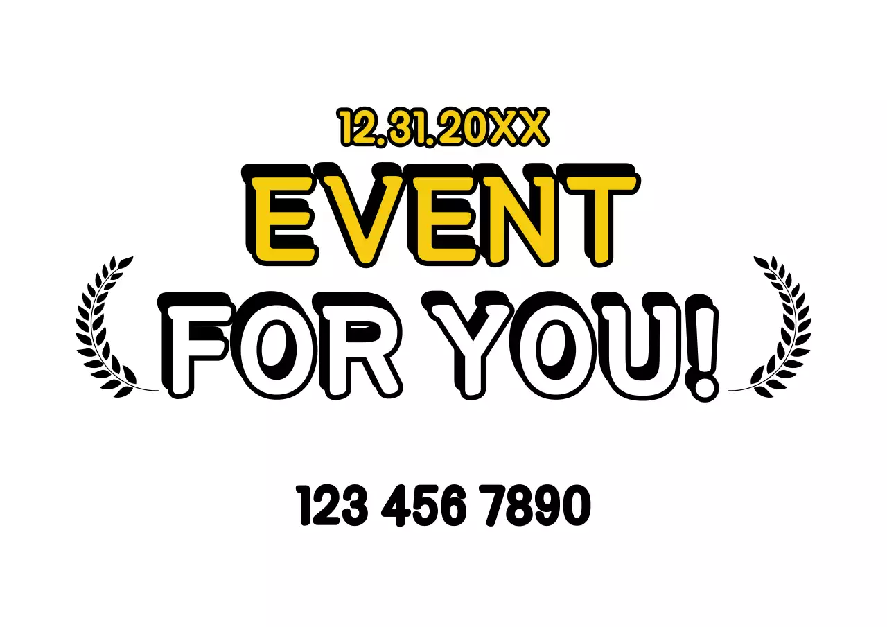 Poster Pengumuman Acara Bertuliskan Huruf Tebal Kuning