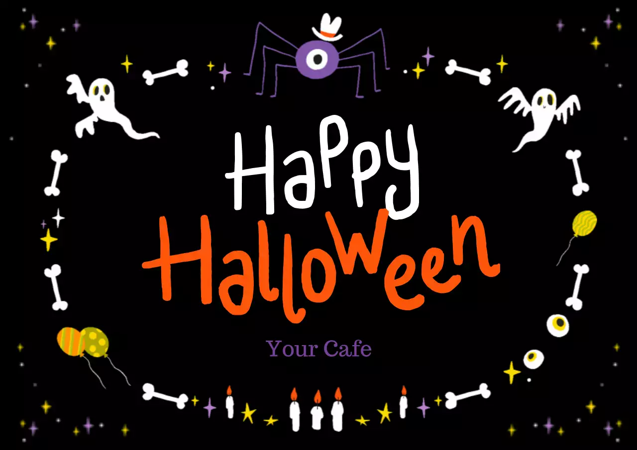 Black Retro Halloween Announcement Poster