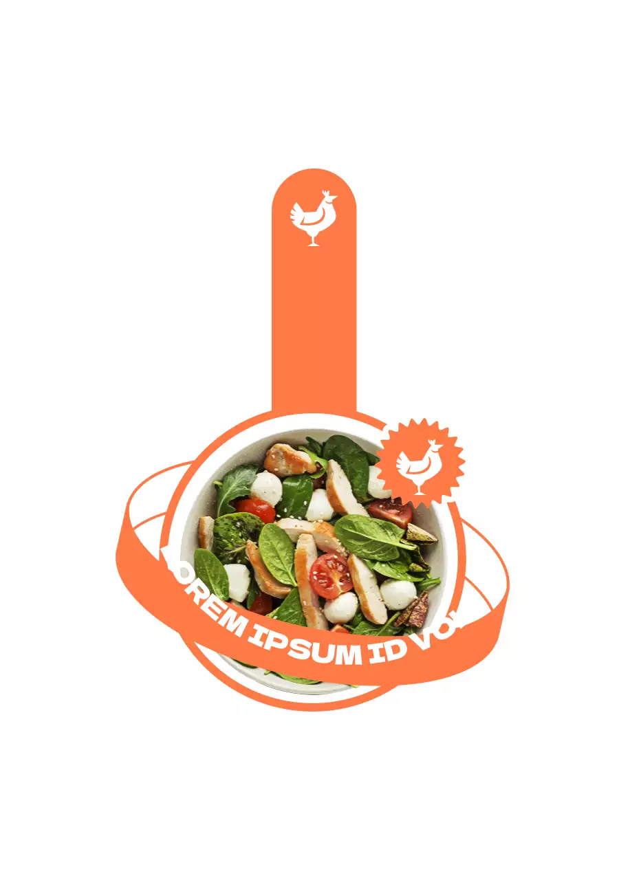 Fluoreszierende, hippe Salat-Menüführung im Planetendesign