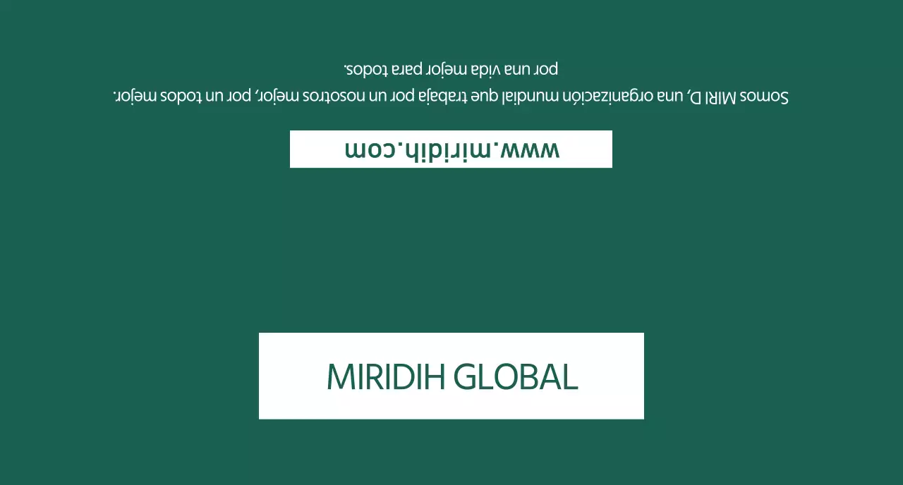 Un sencillo Global Mirridi verde oscuro para la promoción de la empresa