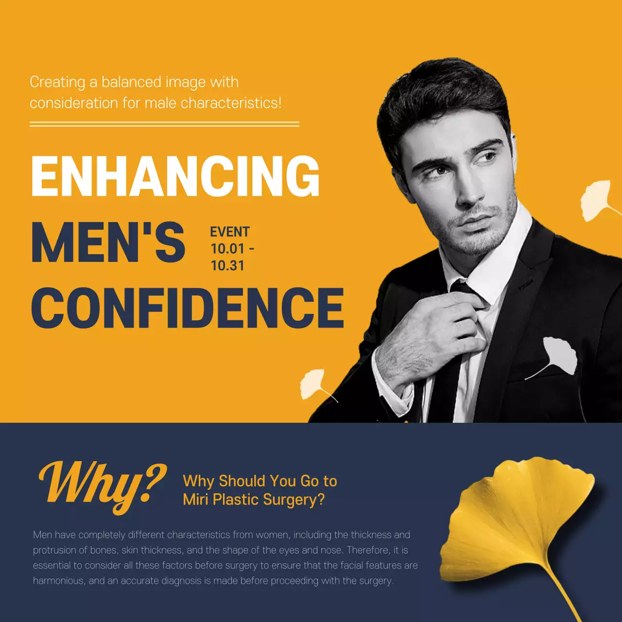 Orange Modern Men's Event Promotion Instagram Post