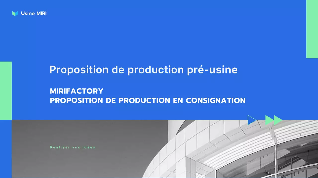 Proposition de présentation de services de production externalisés bleu menthe