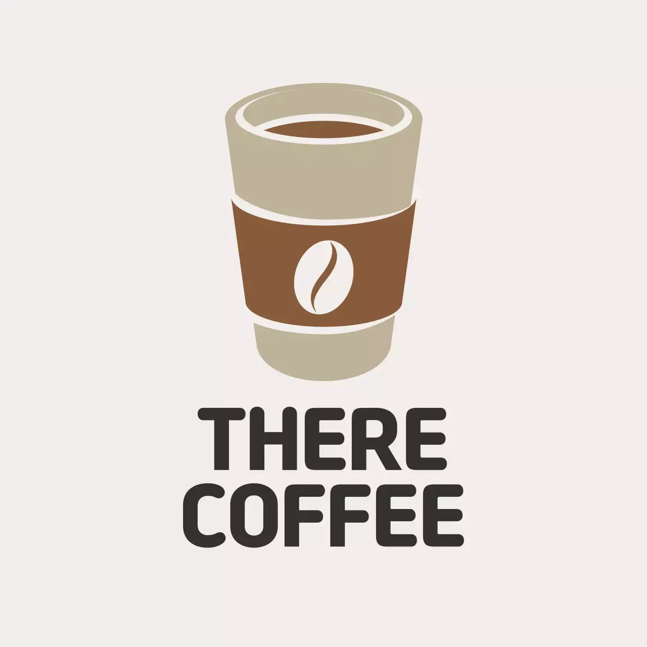 Label kopi ikon sederhana berwarna abu-abu