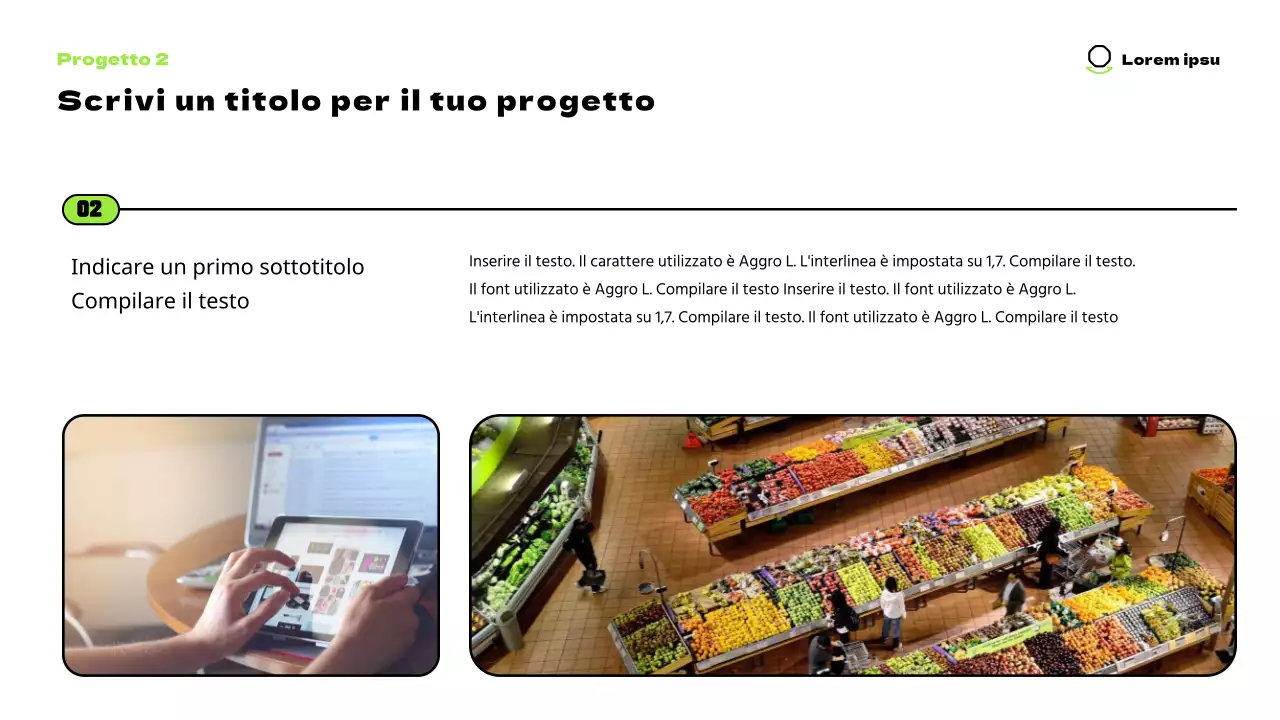 Simpatici personaggi in chartreuse e un layout pulito