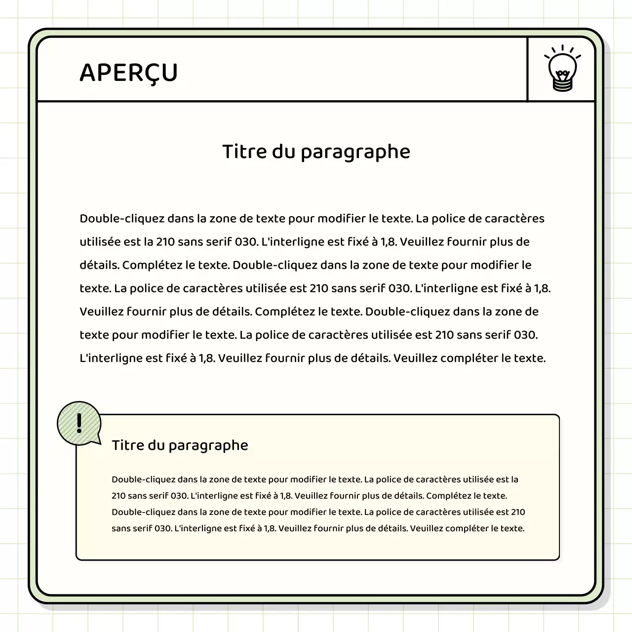 Kit de présentation de base en jaune et chartreuse