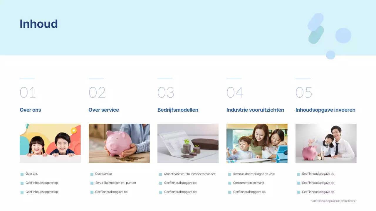 Blauw getinte financiële app diensten investeringsvoorstel