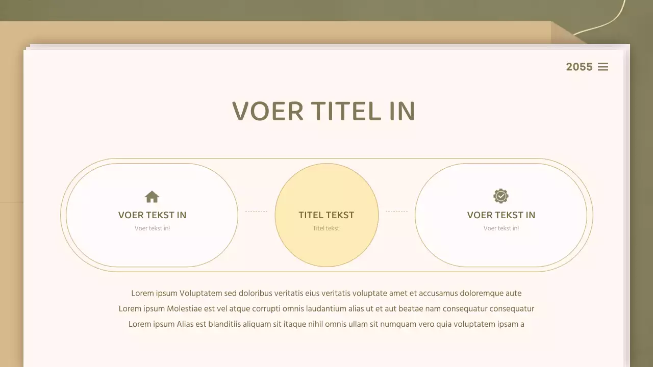 Voor presentaties met een strak documentconcept in olijf- en beigetinten
