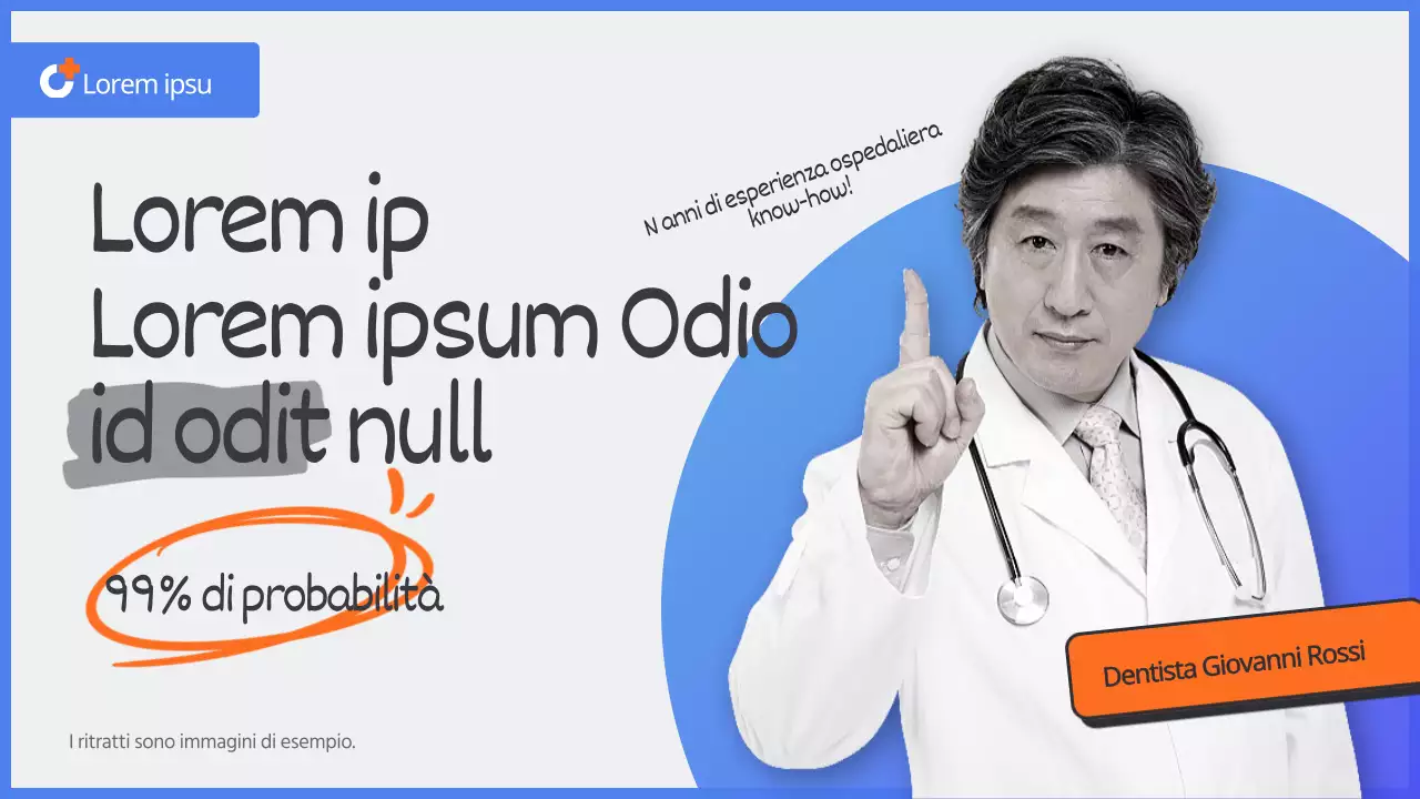 Semplice miniatura di YouTube per il marketing ospedaliero in blu.