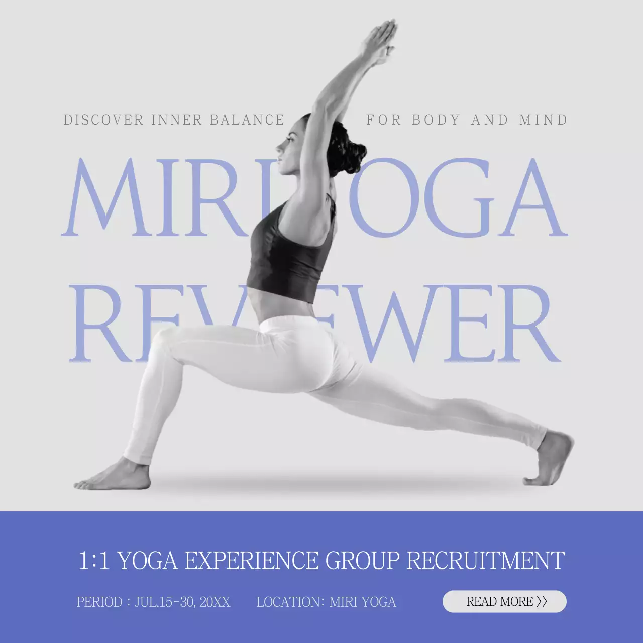 Grey Minimal Yoga Recruitment Social Media Post
