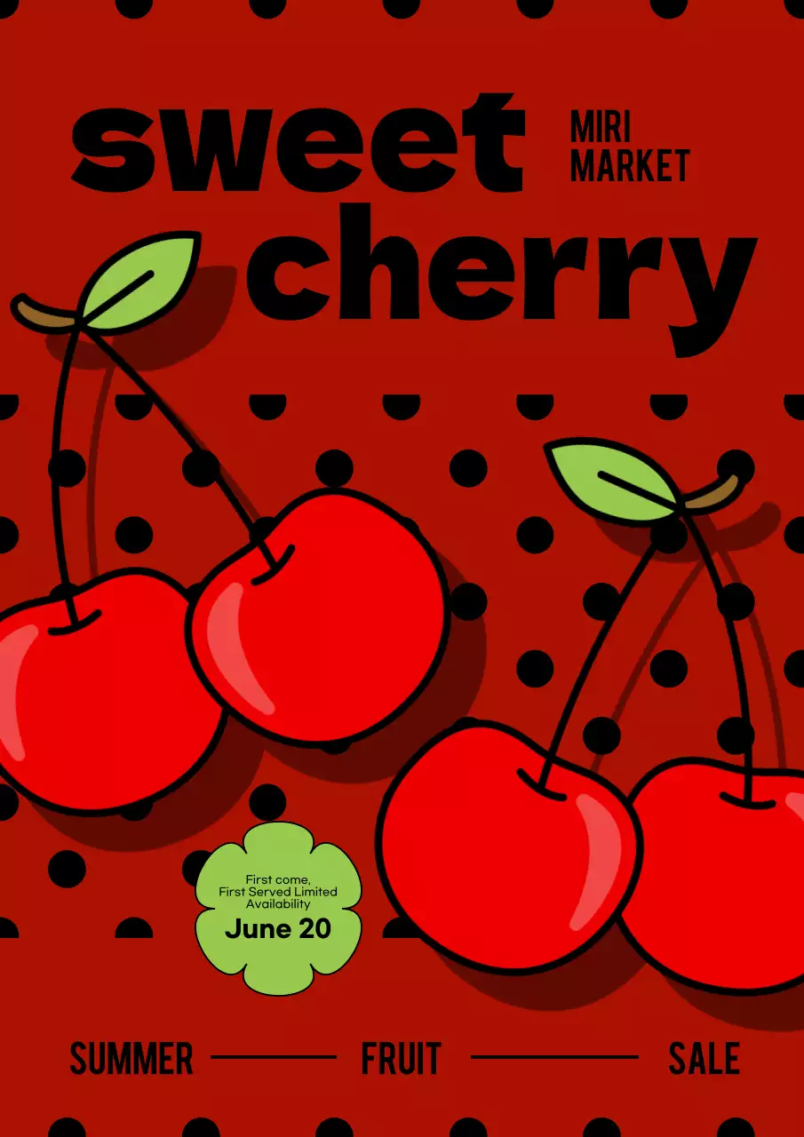 Red Retro Fruit Promotion Poster
