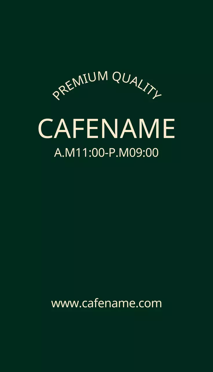 Kartu Nama Kafe Minimalis Hijau