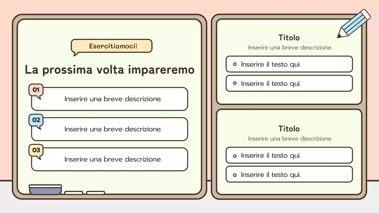 Illustrazioni simpatiche a tema lavagna pastello per l'uso in classe