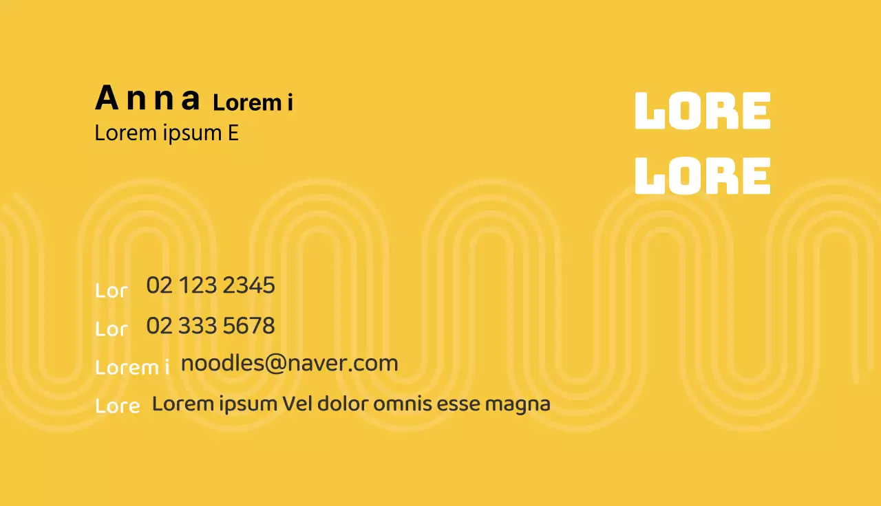 Geel traditioneel patroon catering visitekaartje