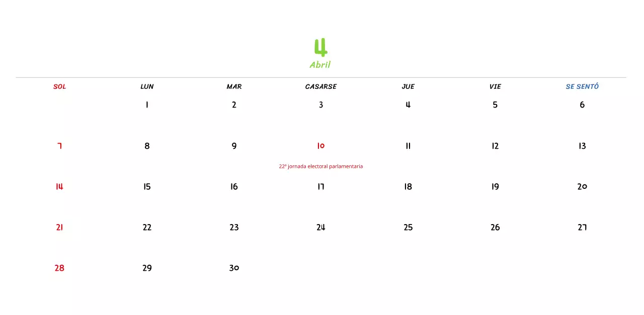 Calendario de Año Nuevo con simpáticas ilustraciones lineales