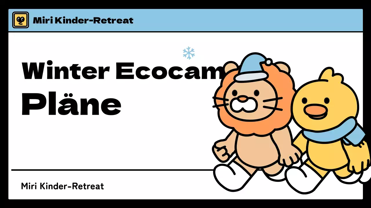 Kinder-Winterlager mit niedlichem Stil in Hellblau und Grün