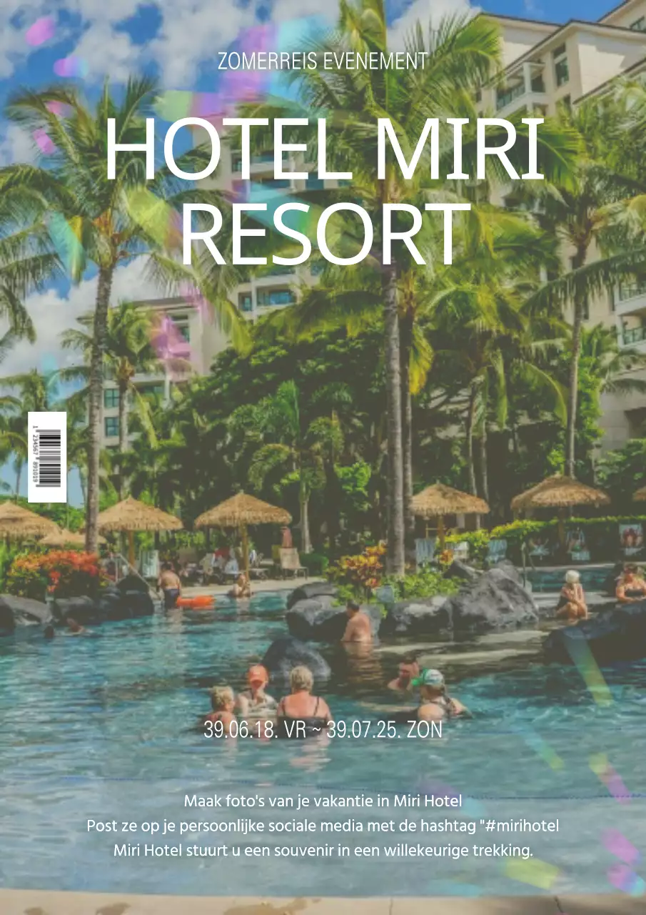 Eenvoudige, fotogenieke hotelposter voor sociale media