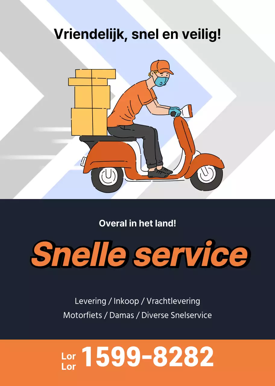 Promoot je snelle servicebedrijf met een oranje illustratie