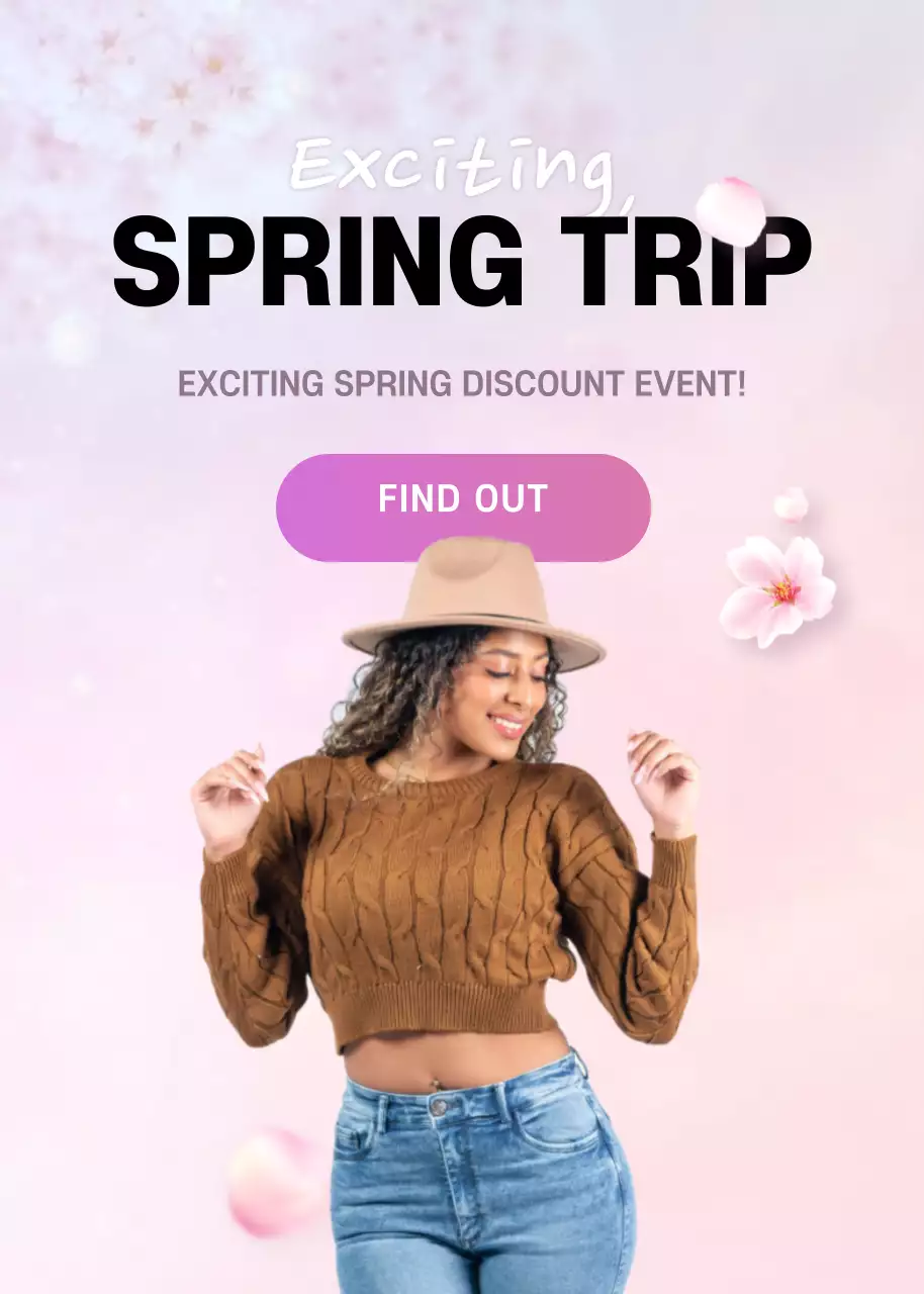 Pink Trendy Spring Promotion Poster