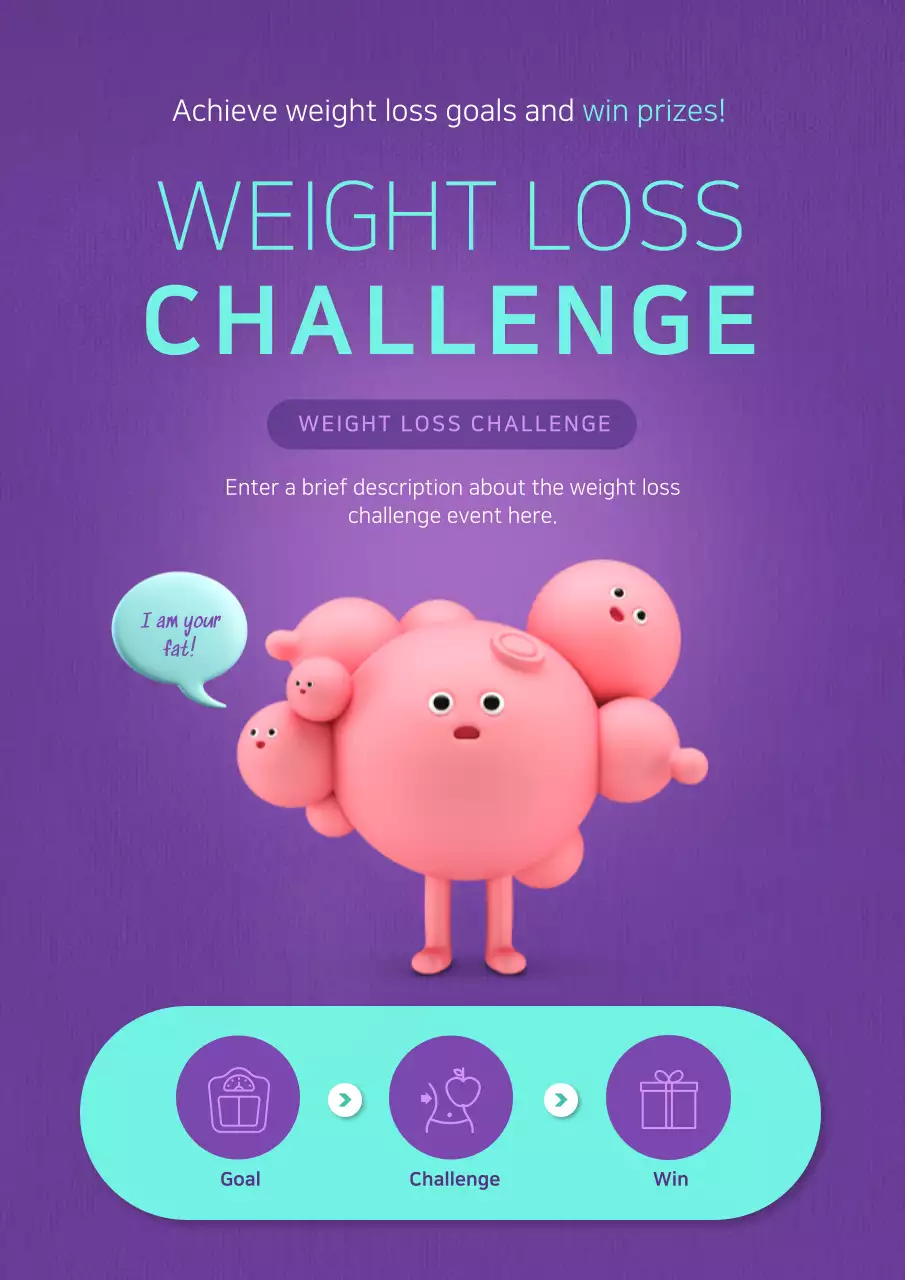 Purple Modern Weight Loss Promotion Poster