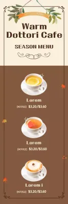 Banner de menu de café vintage marrom