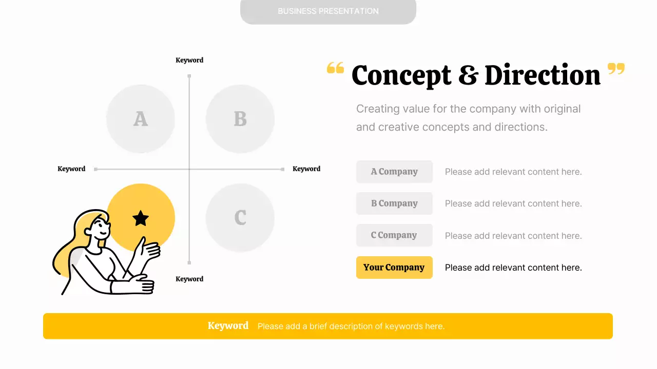 노란색과 검정색의 심플한 비즈니스 PT