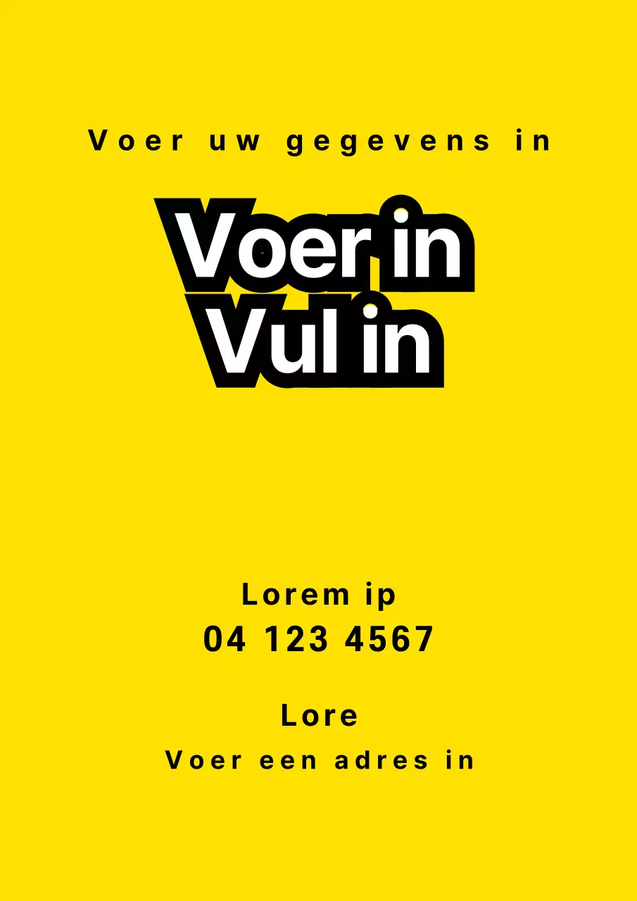 Eenvoudige winkelpui met gele tekst