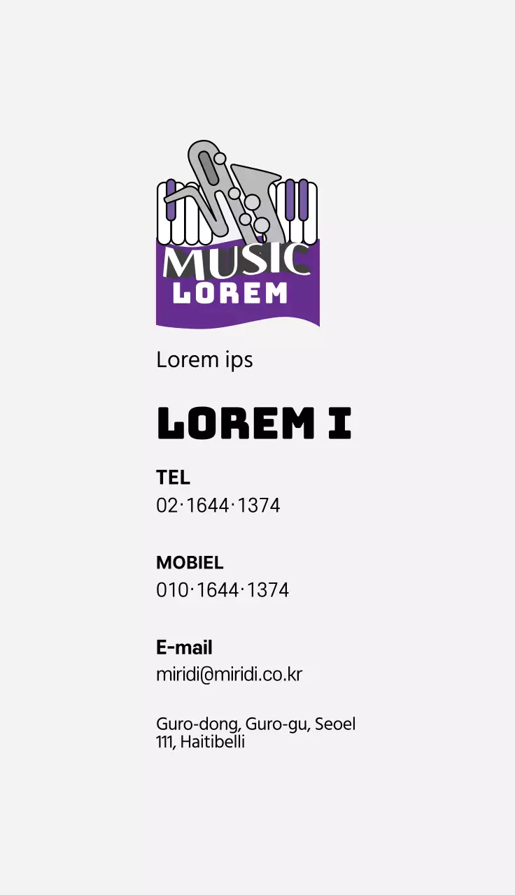 Paars grijze illustratie logo muziekschool