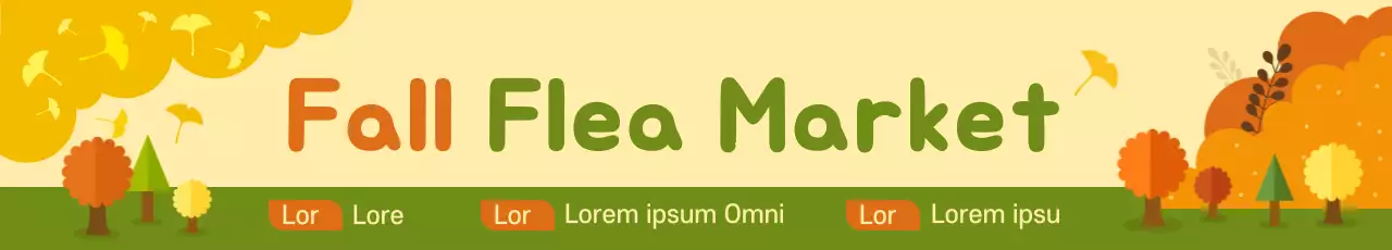 Banner de promoção de mercado rústico laranja