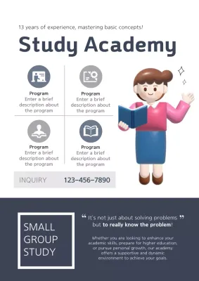 Blue Modern Study Advertisement Poster