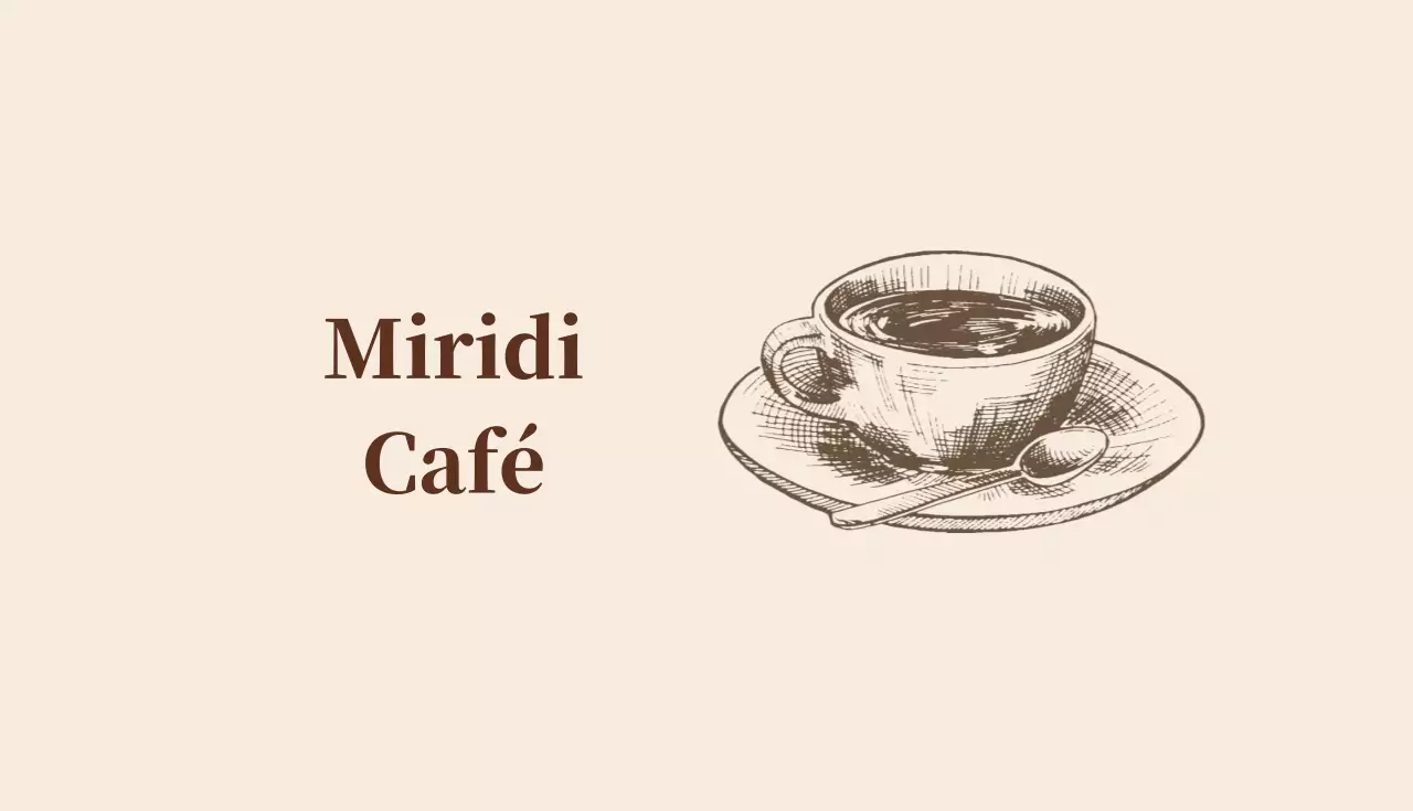 Elfenbeinbraune illustrierte Cafe-Visitenkarte