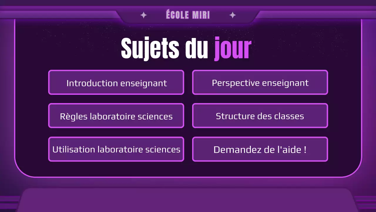 Présentation de la classe scientifique du concept de vaisseau spatial