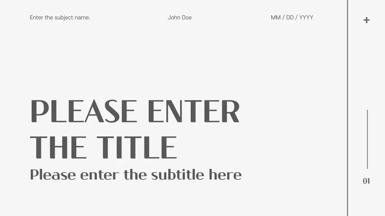 Grey Minimalist Template Presentation