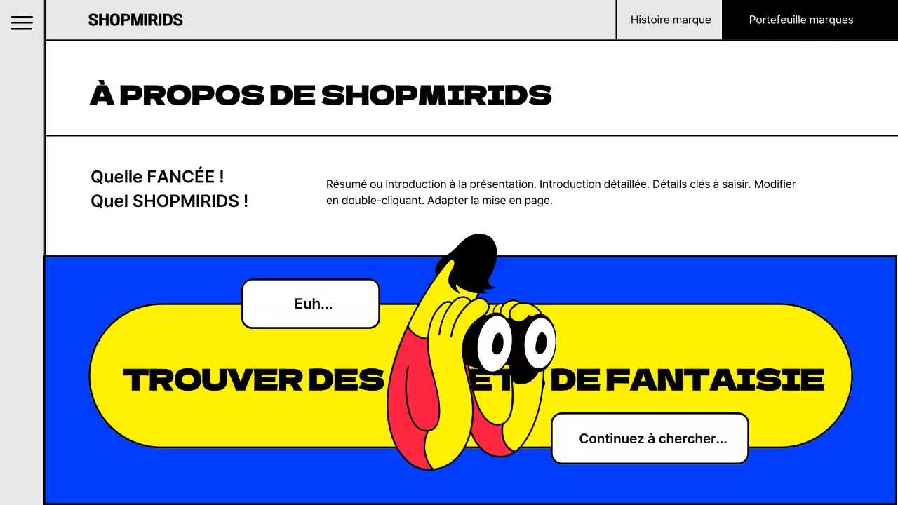 Illustration pop d'un concept de portefeuille de marques aux couleurs fluorescentes