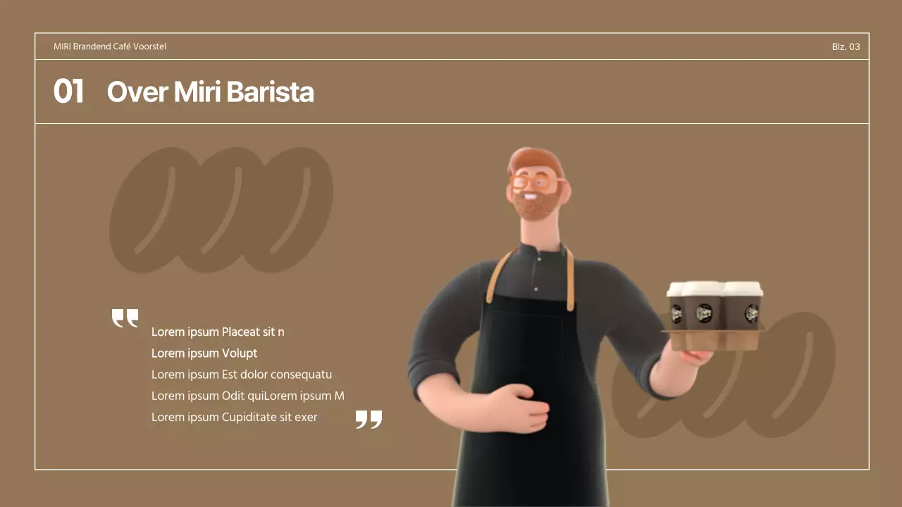 Bruin 3D Illustratie Retro Concept Café Voorstel voor een Café