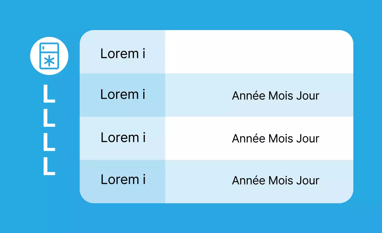 Étiquettes de conservation des aliments soignées avec des lettres bleues