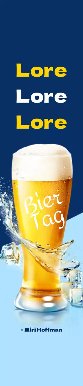 Mittlere Werbung für Hofer Bier auf blauem Hintergrund
