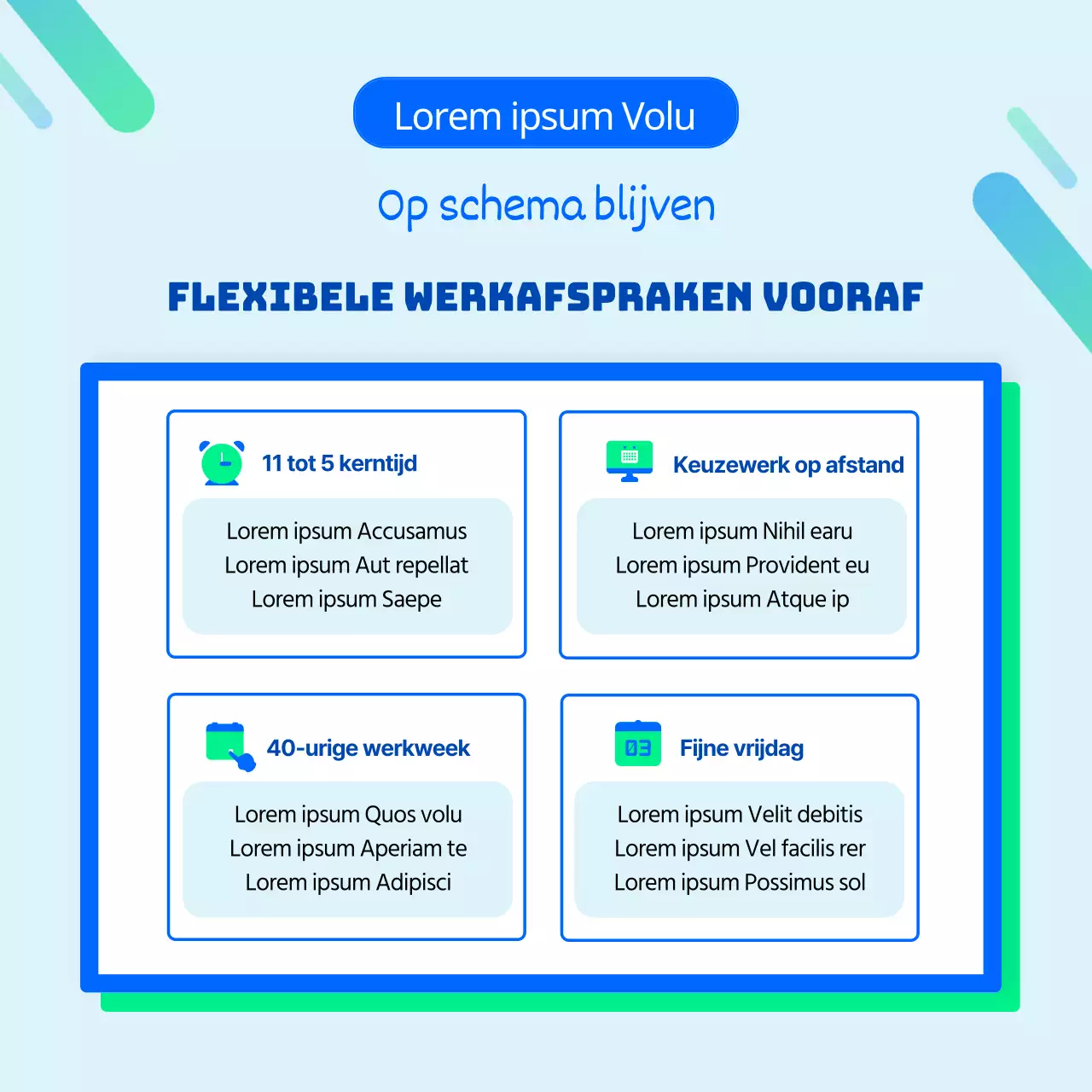 Introductie van een blauw en groen personeelsvoordeelplan (CardNews)