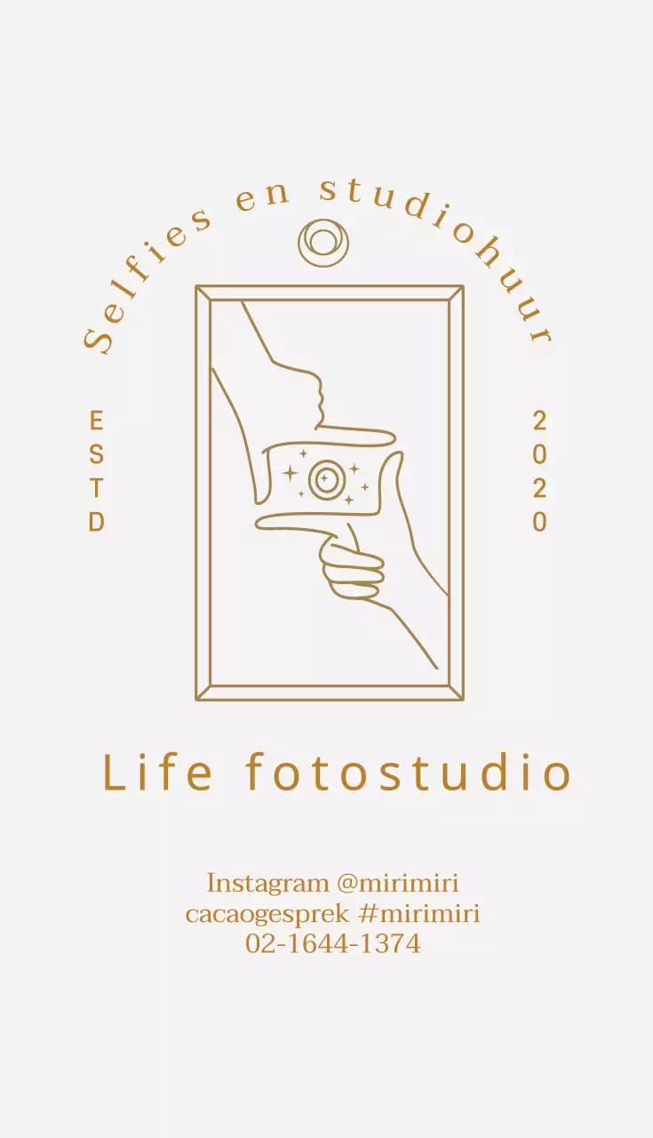 Grijs Beige Geïllustreerd Fotostudio visitekaartje