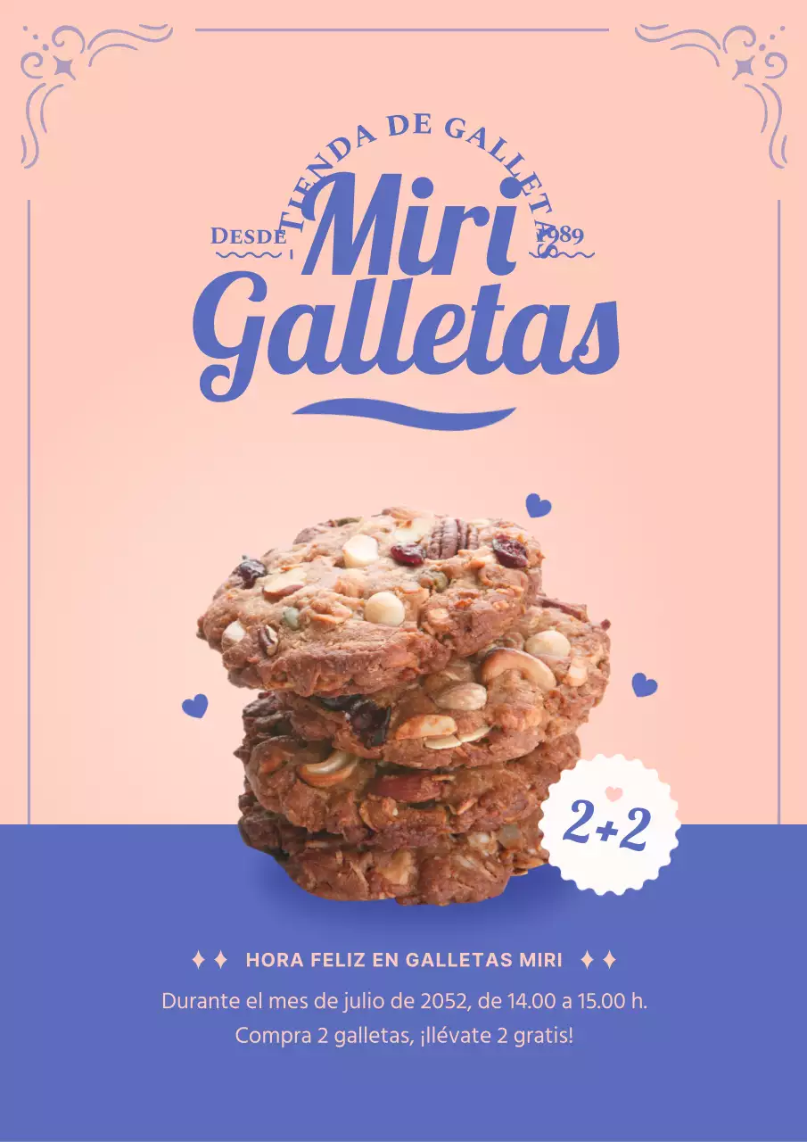La tienda de galletas rosa y azul 2+2 Happy Hour Event