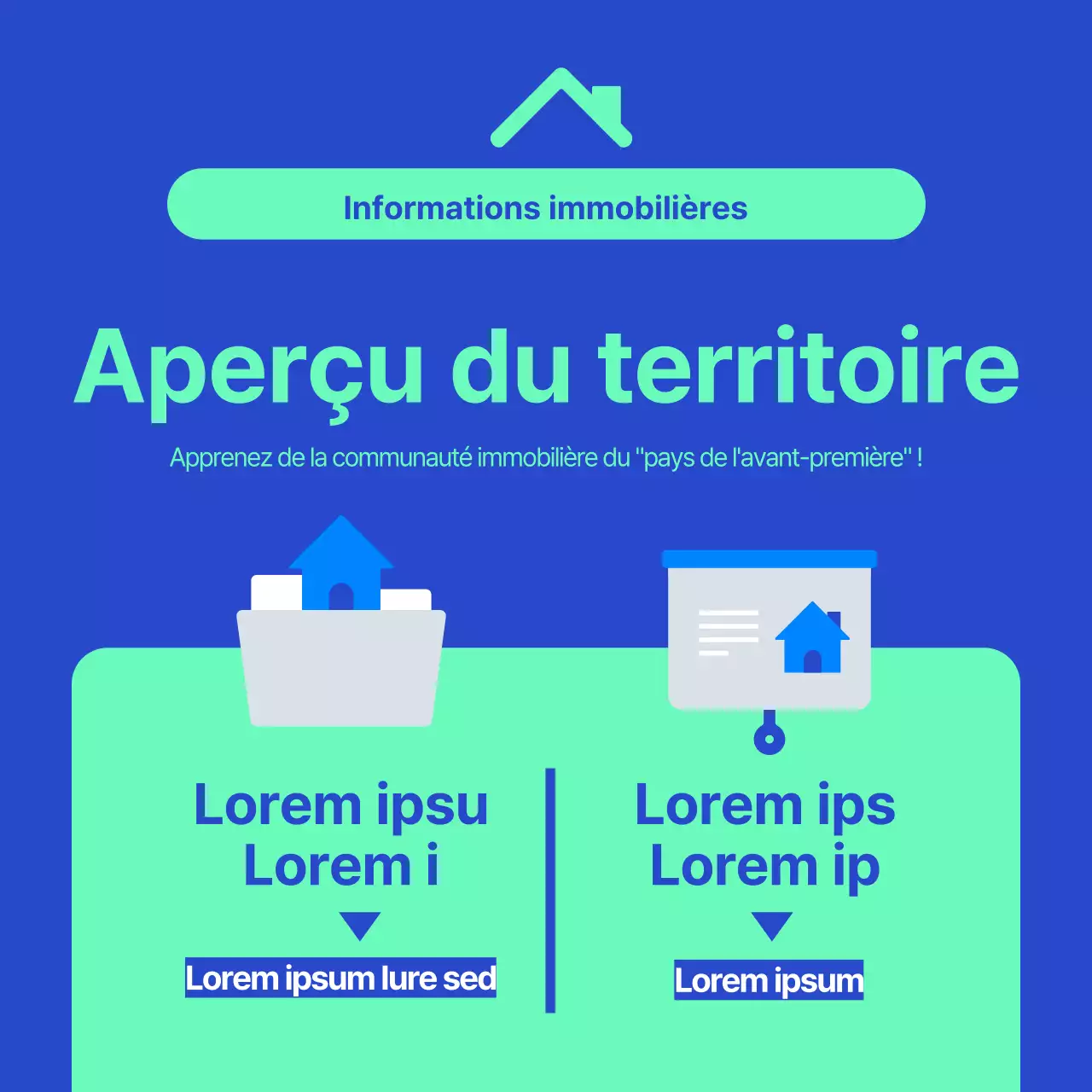 Icône de maison bleue et menthe Provision pour réparations à long terme