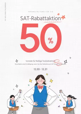 Weißer Text hervorgehobene Illustration SAT Event