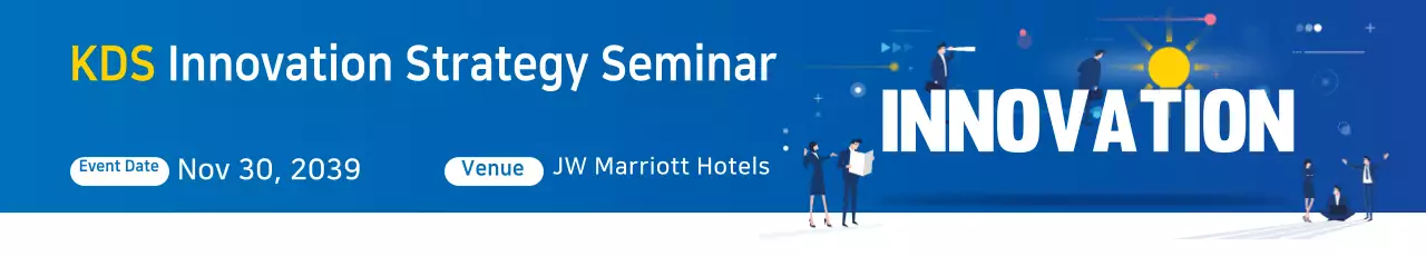 Banner de anúncio do seminário Blue Modern