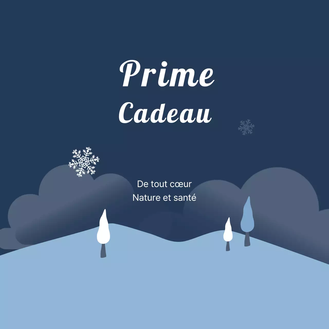 Étiquette cadeau d'hiver avec illustration bleue