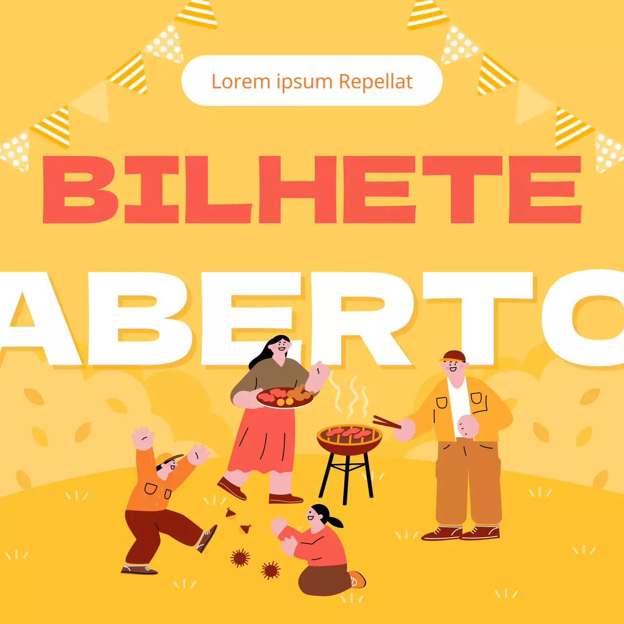 Promover um festival de campismo kitsch em amarelo