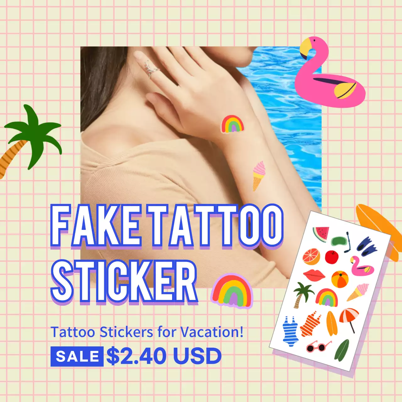 Colourful Trendy Tattoo Promotion Social Media Post