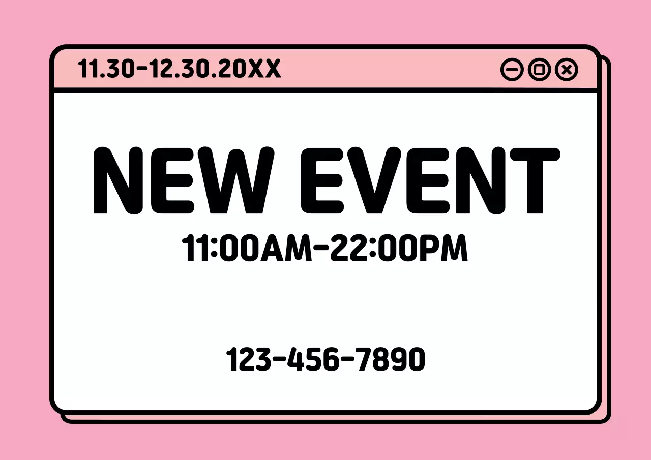 Poster Pengumuman Acara Minimalis Berwarna Pink