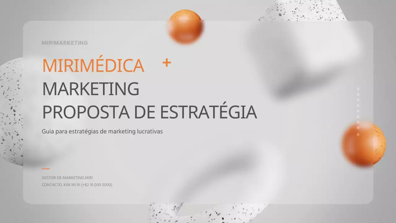 Marketing estereoscópico 3D glamouroso de um centro médico em cinzento e laranja
