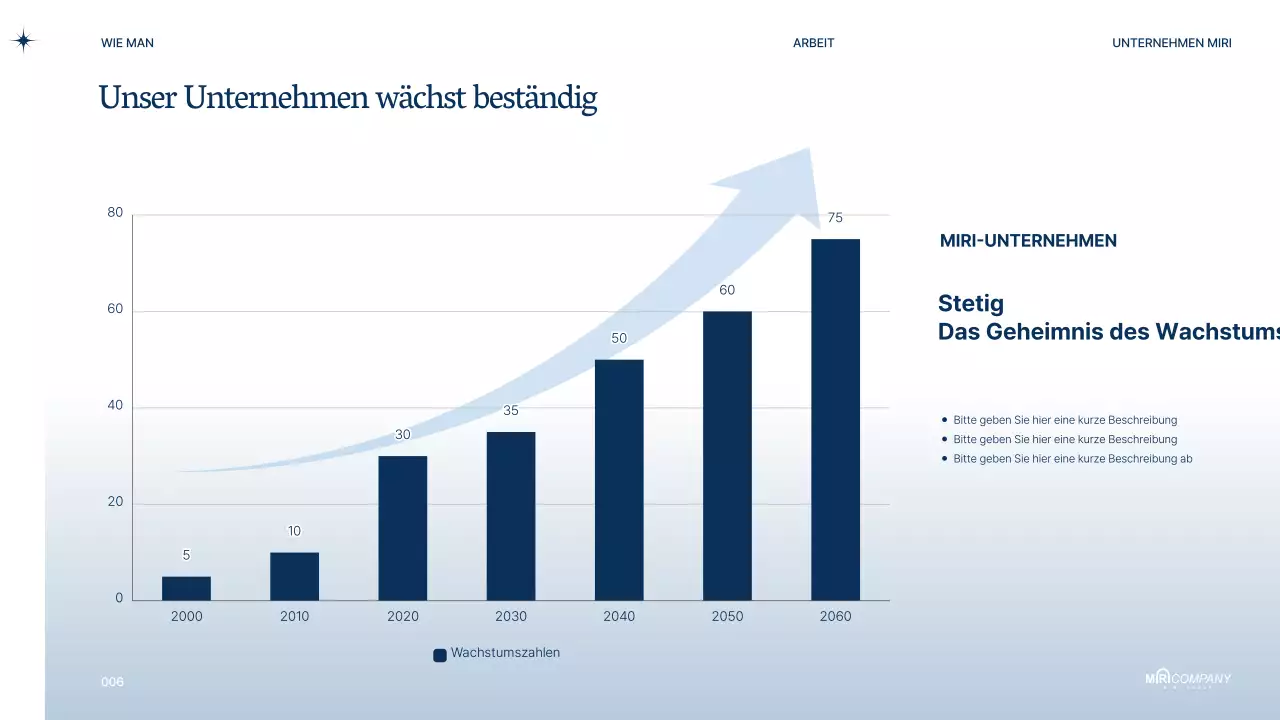 Moderner Business-PT-Vorschlag in Marineblau