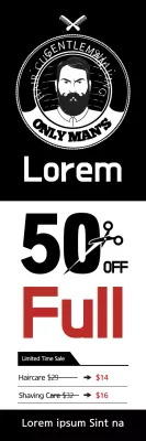 Banner promocional de cuidados pessoais vintage preto