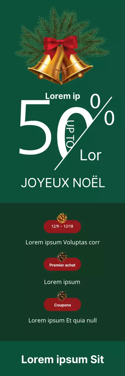 Promouvoir une vente de Noël avec des illustrations vertes